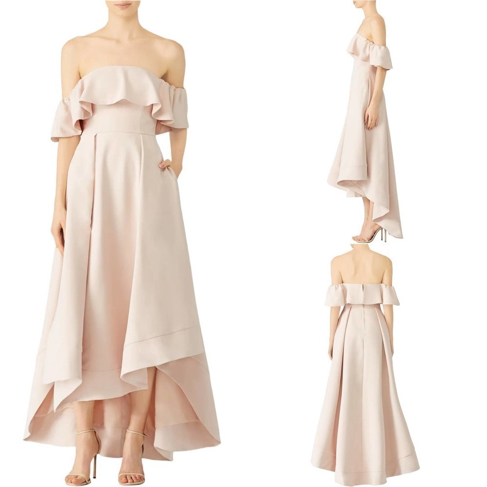 C/MEO Collective Blush Temptation Ruffle Detail Off The Shoulder Gown Size S